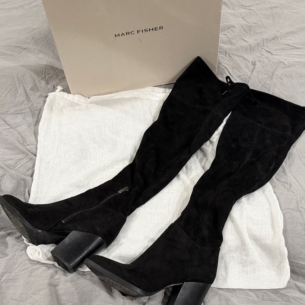 Marc Fisher Black Over the Knee Boots